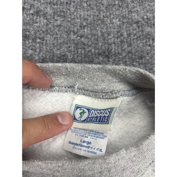 Washington Huskies Sweatshirt Mens Large Gray NCAA Crewneck Discus Athletic - Picture 3 of 8